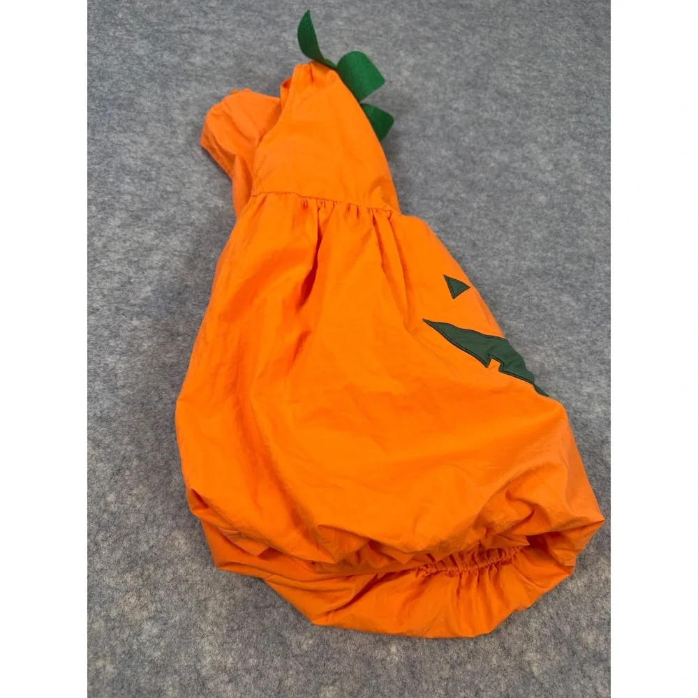Pumpkin Costume Dress Orange Jack-O-Lantern Bubble Dress Sz 100 Fall Halloween